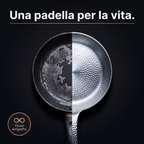 Una padella per la vita – confronto tra padella rivestita usurata e titanio martellato