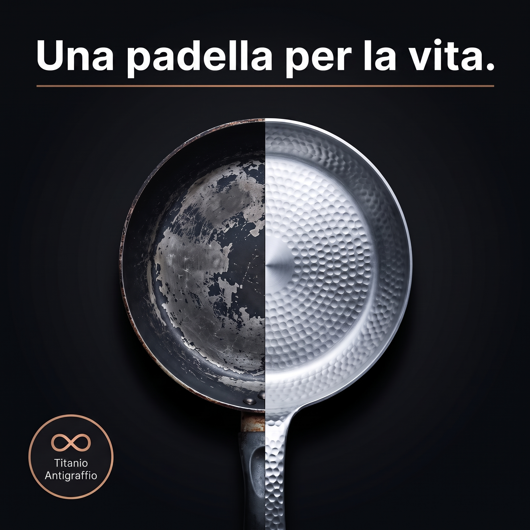Una padella per la vita – confronto tra padella rivestita usurata e titanio martellato