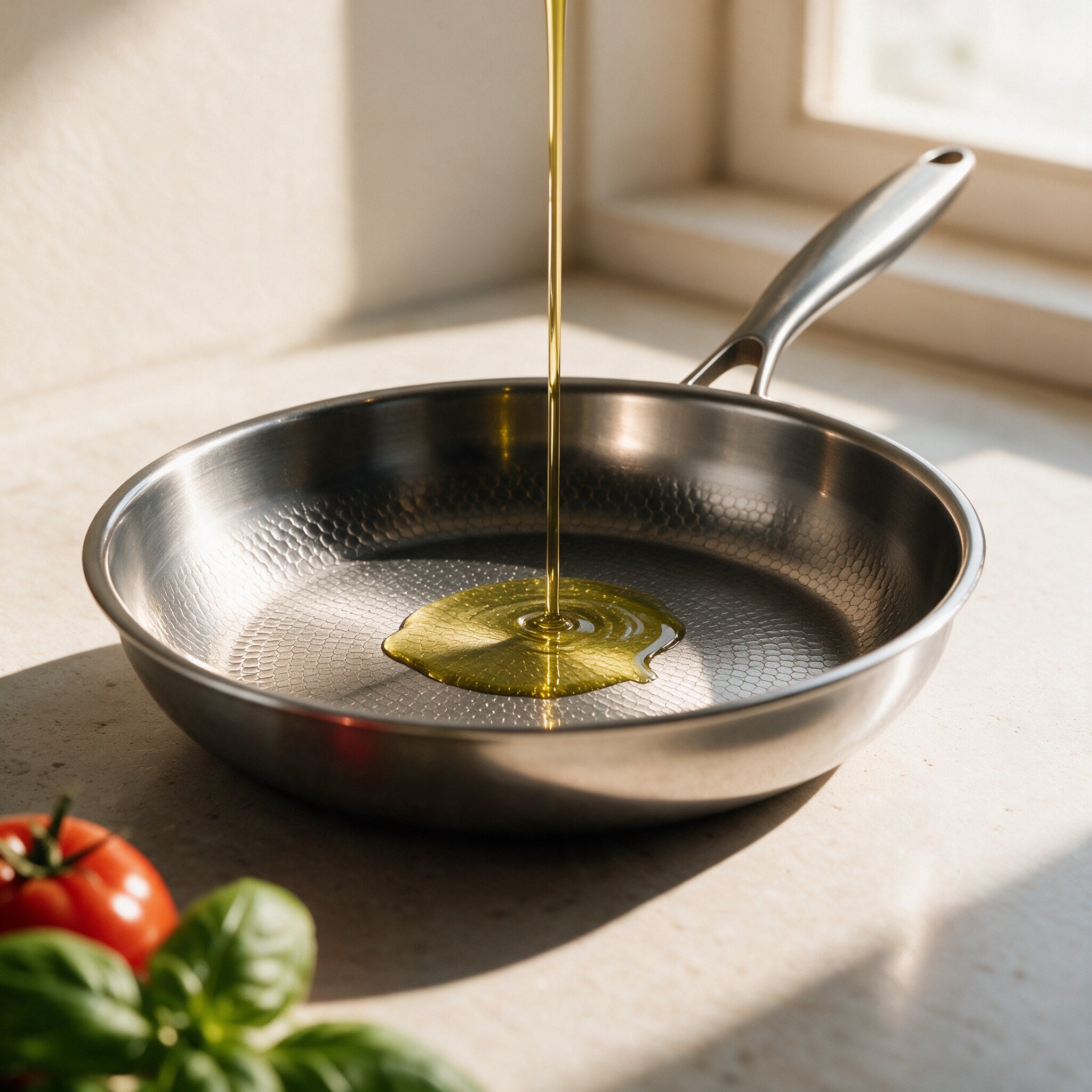 Padella in titanio martellata a mano – antiaderente senza rivestimento