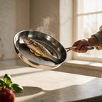 Padella in titanio martellata a mano – antiaderente senza rivestimento