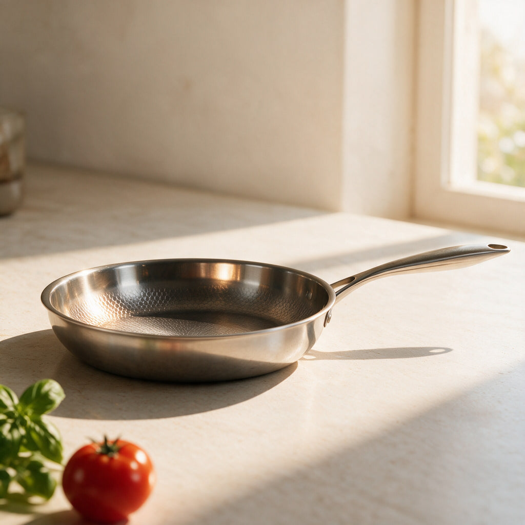 Padella in titanio martellata a mano – antiaderente senza rivestimento